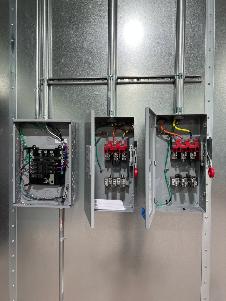 Section showcasing recent electrical projects with three project cards and a View More Projects button